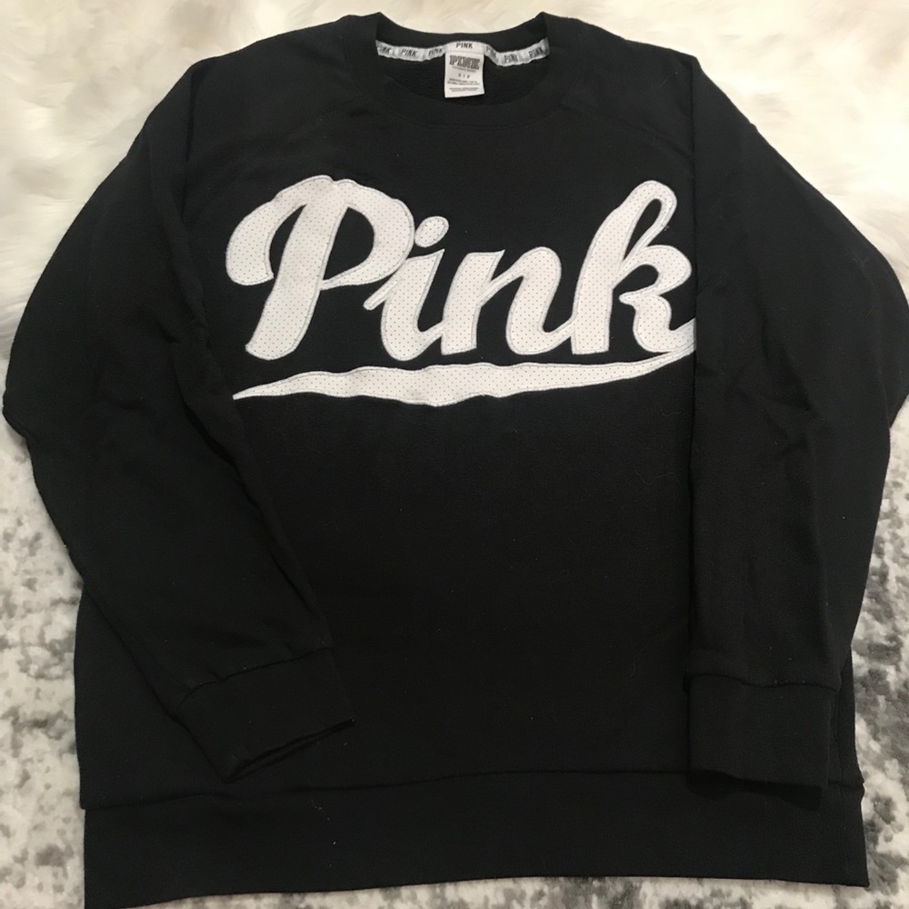 PINK Victoria secret black oversized sweatshirt